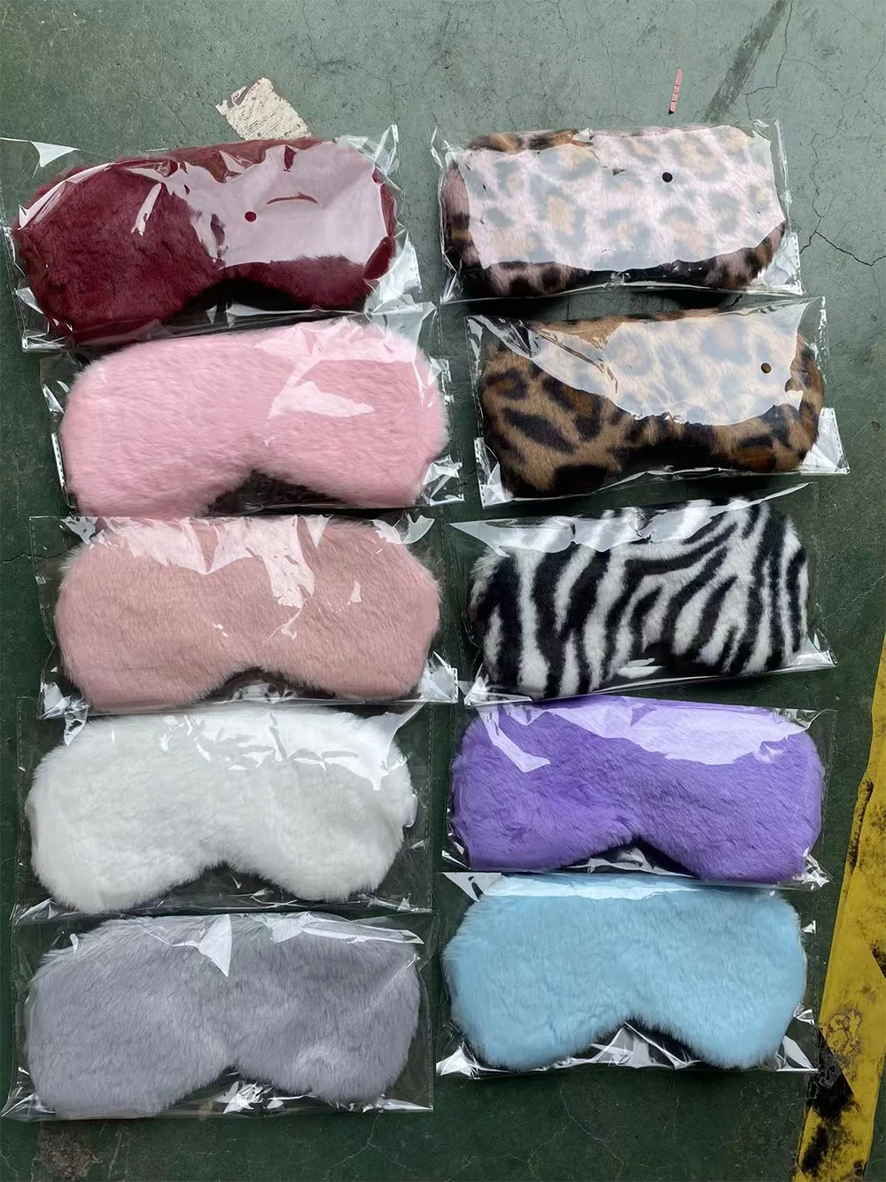 Cute & Soft Plush blackout sleep eye mask for travel, faux fur eye masks for sleeping