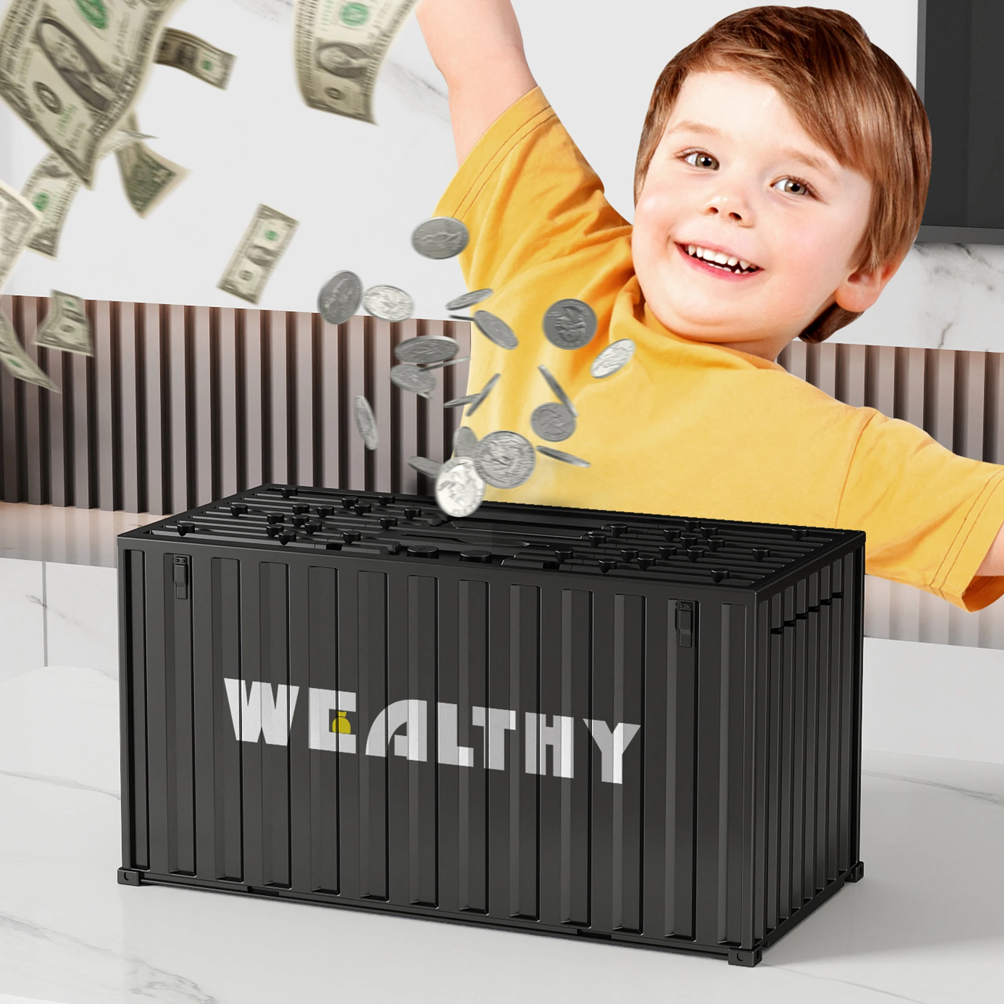 2025 Wholesale Large Capacity Digital Counting Money Jar Digital Piggy Bank Money Box with LCD Display for Friends Adults