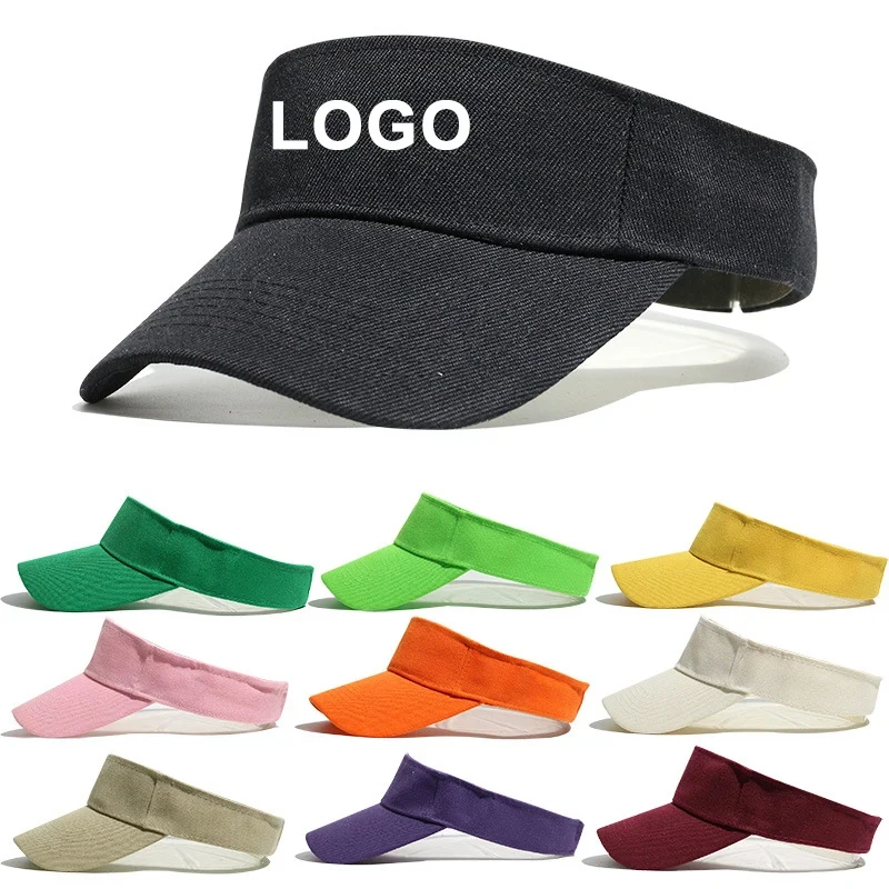 2024 Adults Outdoor Men Women Sport Cotton Customized  Logo Sun Visor Hat