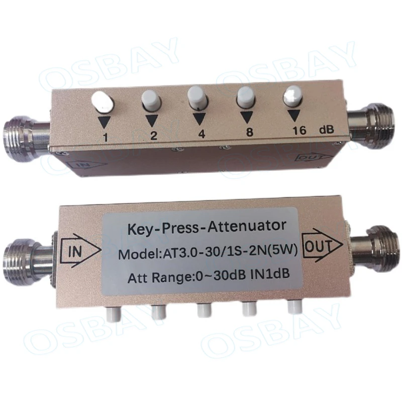 30dB 1dB Step Type Push-Button Adjustable Attenuator 2W 5W 3G SMA N Key Press Type RF Variable Attenuator