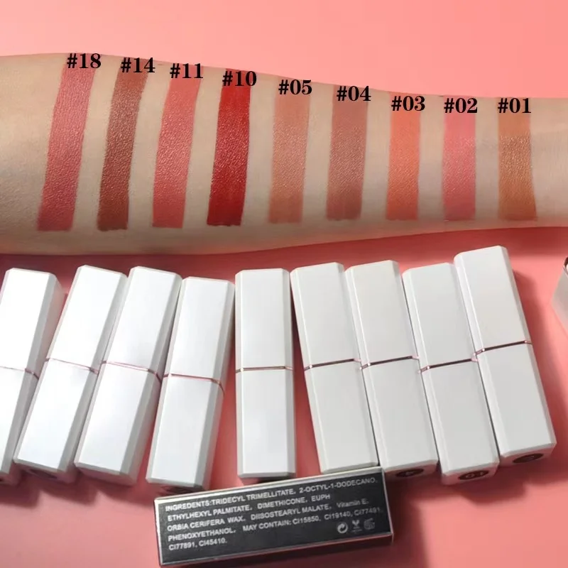 The Hot Selling Vegan 10  Colors Long-lasting Matte Lipstick  Matte Lipstick Private Your own Label Makeup Products
