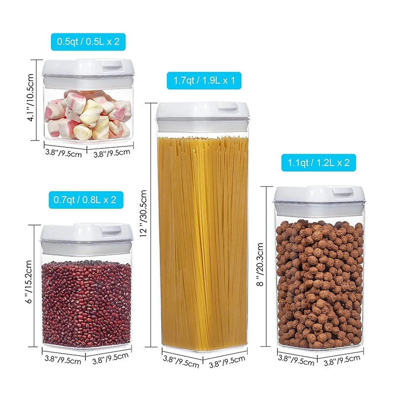 Airtight Food Storage Containers Set with Lids for Pantry Organization BPA Free Kitchen Canisters for Cereal Rice Flour