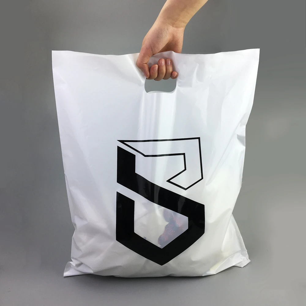 
Biodegradable Custom Design Shopping Packaging Die Cut Bag Merchandise Handle Plastic Bags With logo Print  (60713753437)