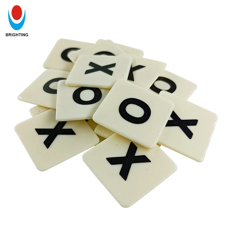Plastic Board Game digital signature token plastic tile game pieces with round and squared shape and game dice set
