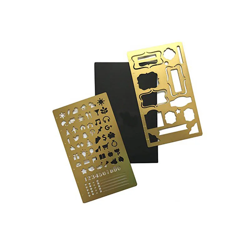 Высокое качество Пуля journalling инструмент для скрапбукинга розовое золото металлические планировщик трафарет с зеркалом заднего вида