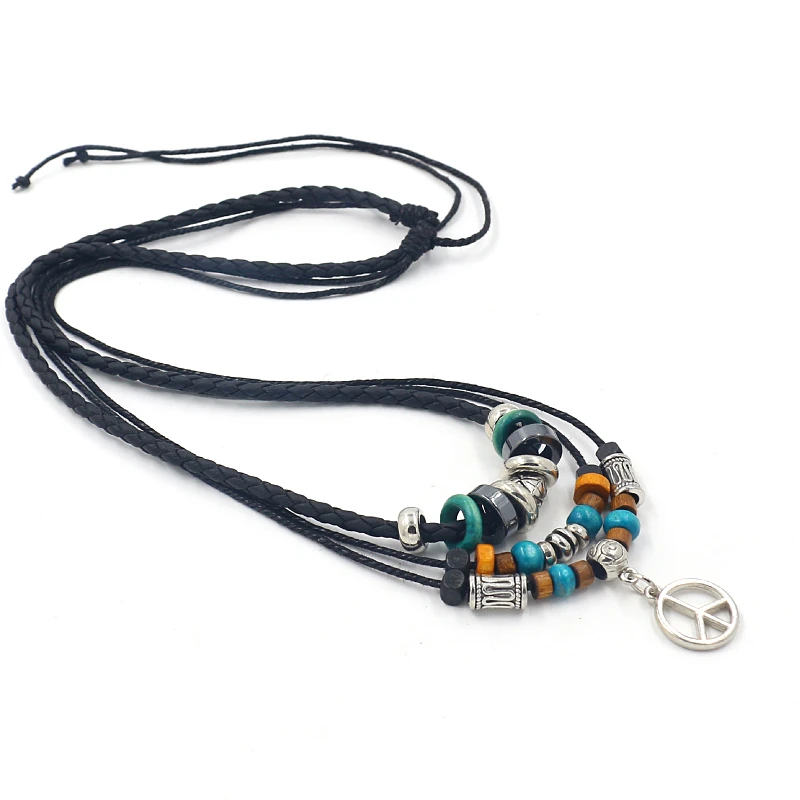 New Jewelry Retro Bohemian National Style Multi Layer Color Wood Bead Necklace Long Fashion Sweater Chain