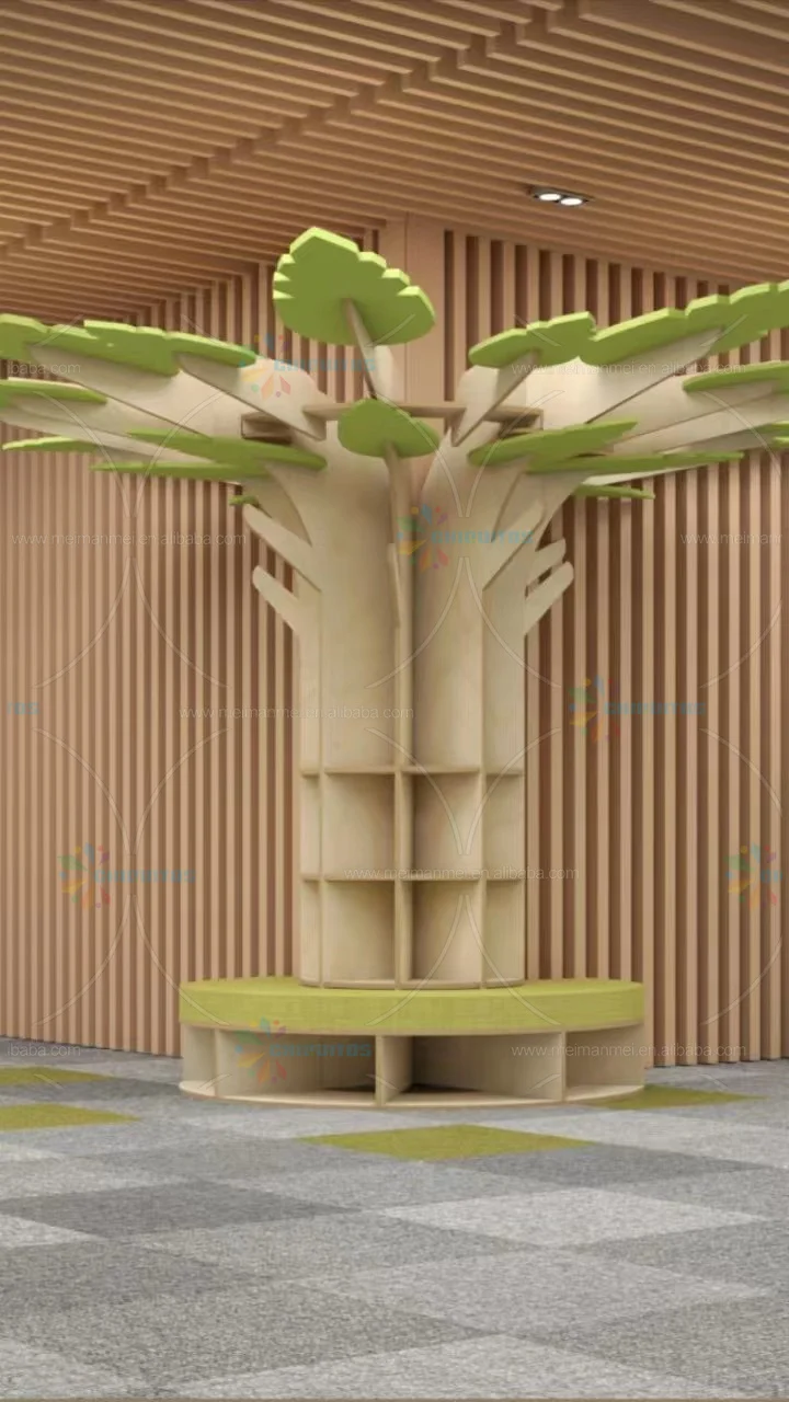 Chiquitos Modern Library Furniture Bookshelves Bookshop Shelves Wooden kids Cabinet Rack Shelving kindergarten preschool project