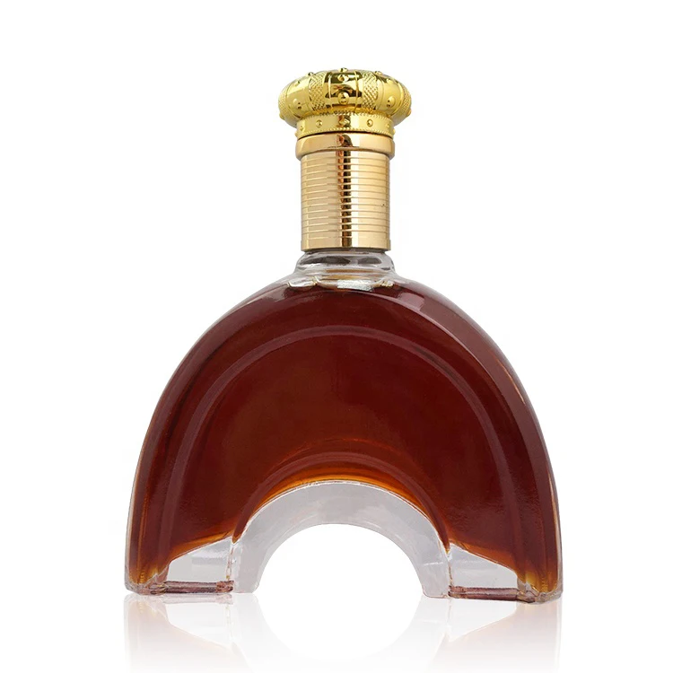Luxury Empty Clear Spirit 75cl 250ml 350ml 750ml Transparent Glass VODKA WHISKY Xo Brandy Hard Wine Bottle With Screw Top Cap