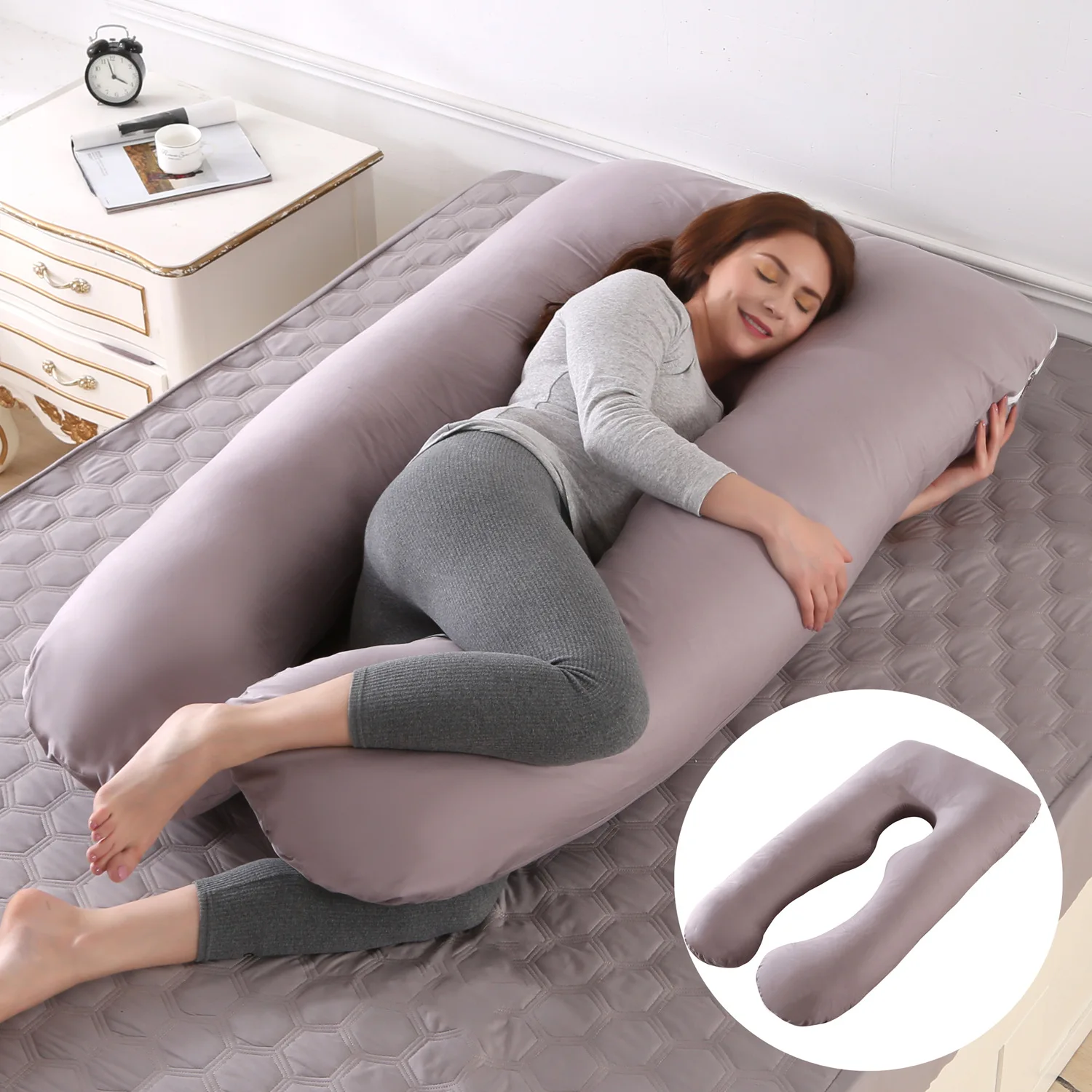 
Dropshipping Pregnant Women Sleeping Support Pillow Cotton Pillowcase U Shape Maternity Pregnancy Side Sleeper Bedding Pillows 