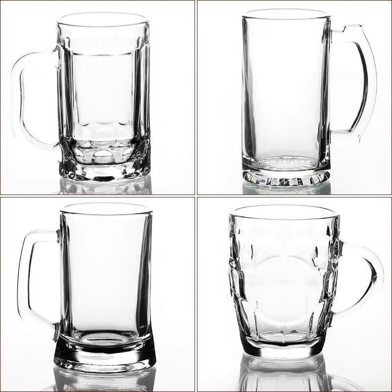 Beer Cup Beverage Juice Cup Large Capacity Glass Vintage Party Transparent Beer Steins Beer Mug 300ml