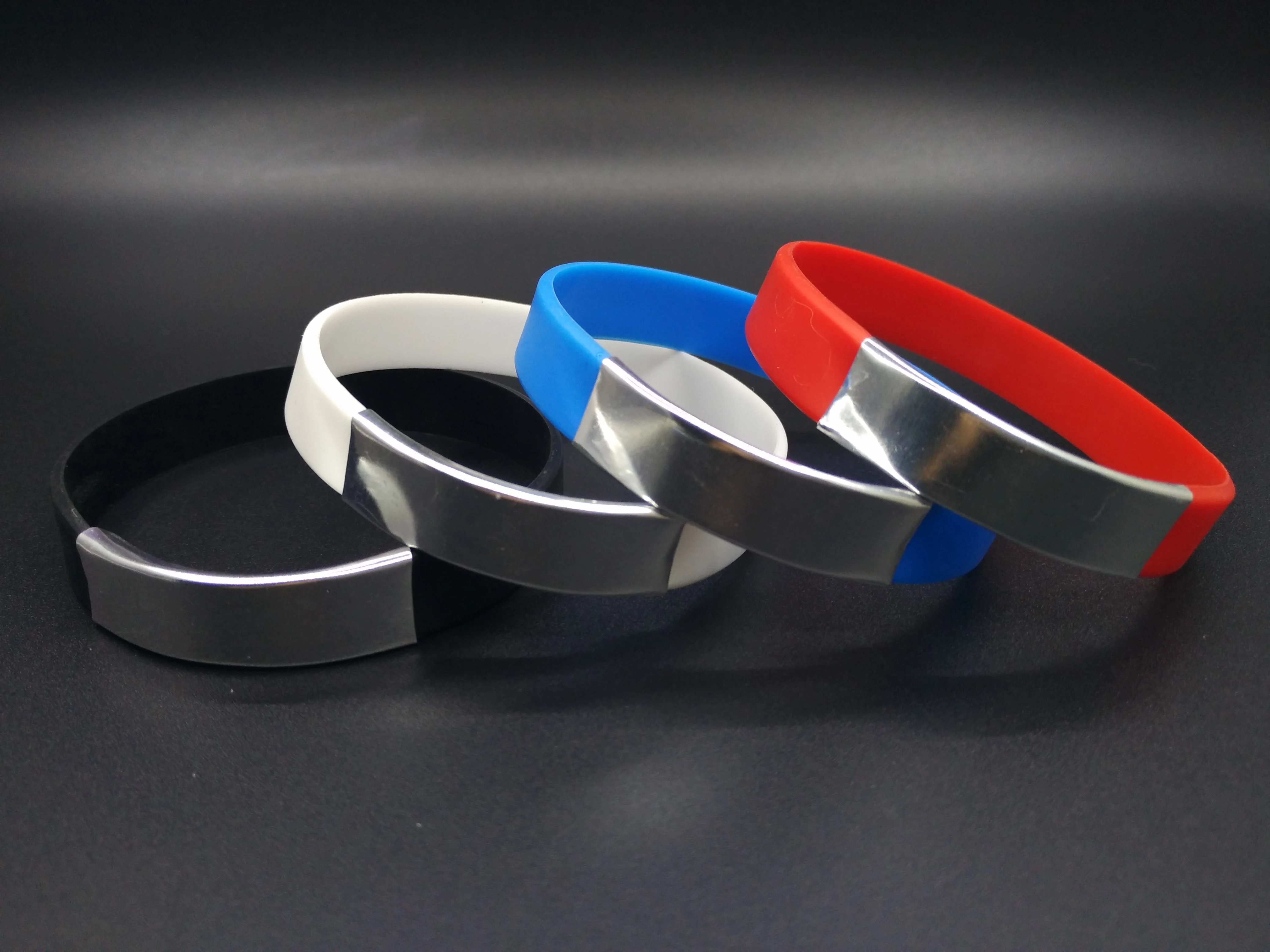 Fashion Wholesale Cheap Custom Print Wristband Silicone Bracelet Silicone Bracelet with Metal Clasp