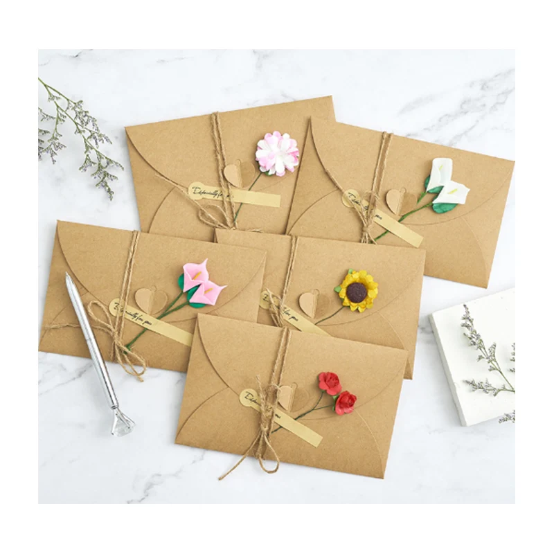 
Wholesale Custom Logo Sample Blank Design Wedding Greeting Thank You Gift Notes Cards with Envelopes and Pack 