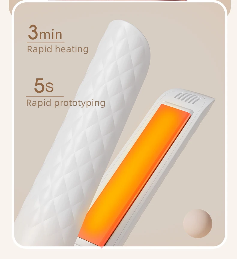 Wireless Hair Straightening Splint with Intelligent Temperature Setting USB Charging