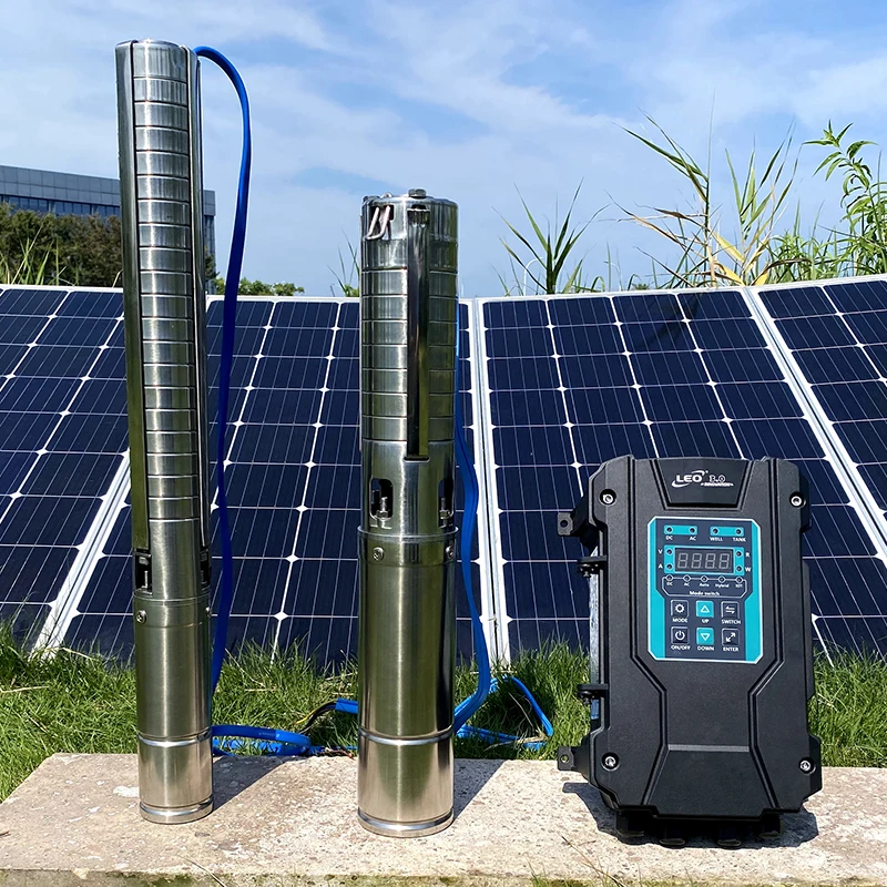 High efficiency PMSM brush less motor 500W MPPT DC Solar Pump with ss Impeller