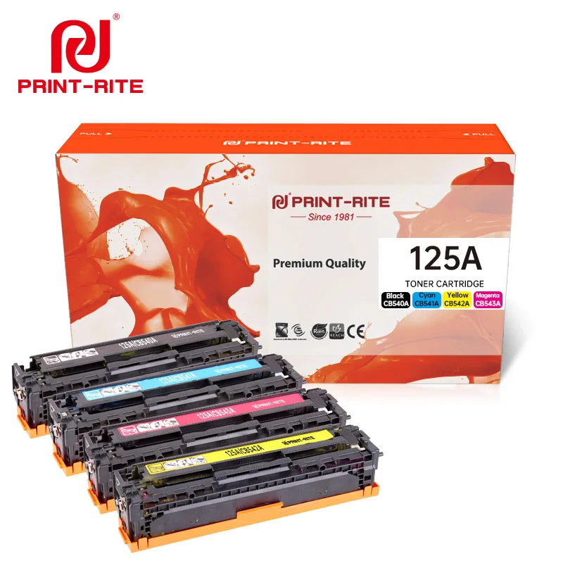 Print-Rite125A CB540A CB541A CB542A CB543A картридж с тонером чипом совместимый HP color LaserJet CP1215/CP1515N/CP1518NI