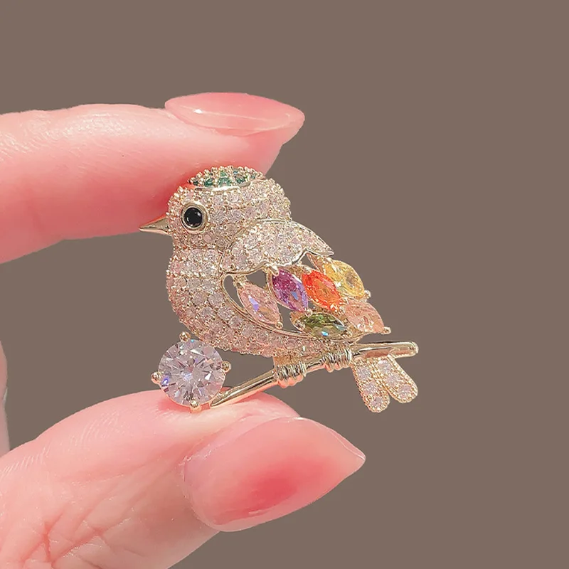 Fashion New Trendy Crystal Magpie Bird Pin Broach Brooches