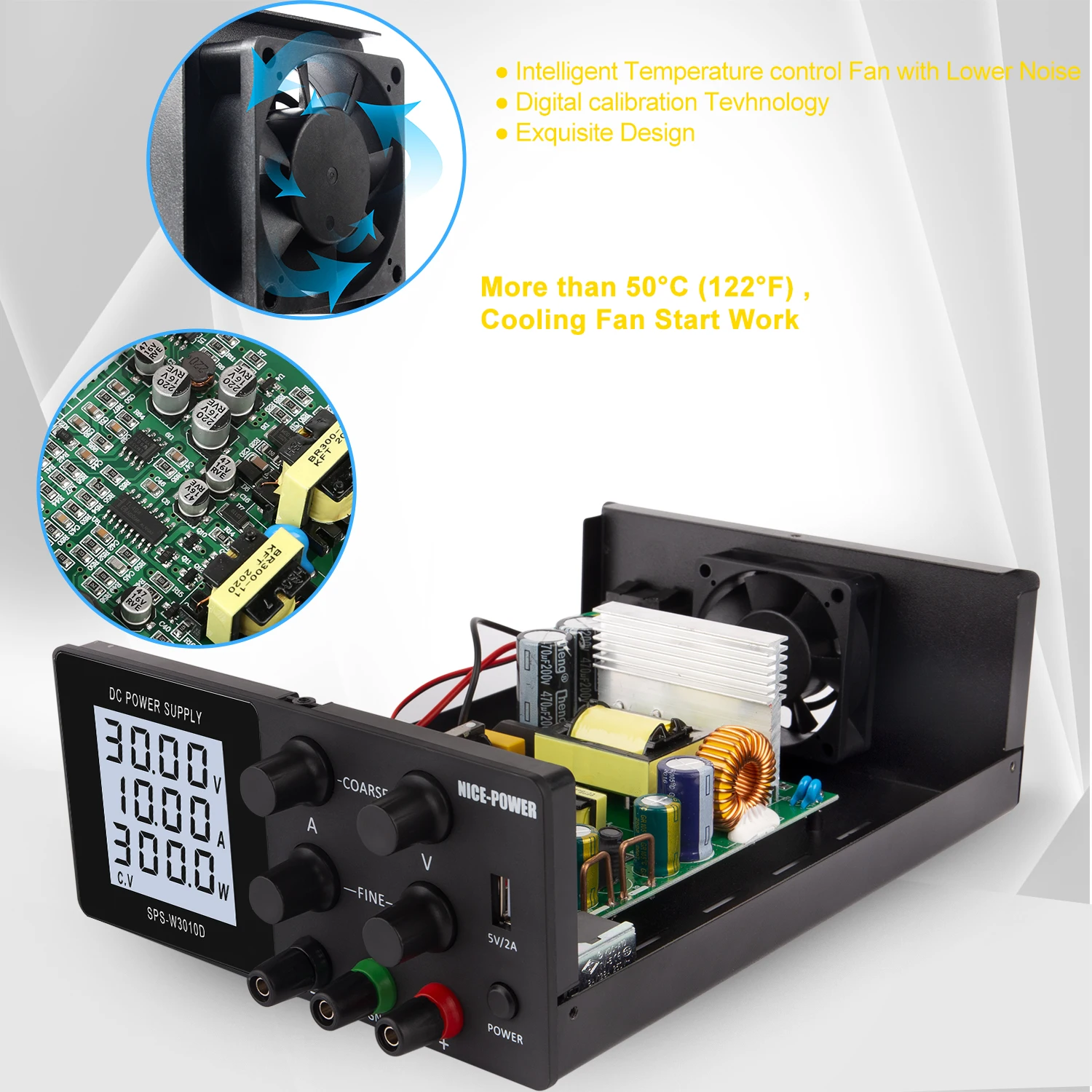 NICE-POWER SPS-W3010D 30 В 10A 300 Вт цифровой ЖК-дисплей Регулируемый источник питания постоянного тока для ремонта
