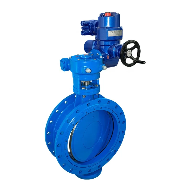 Wireless remote double eccentric butterfly valve price with electric actuator