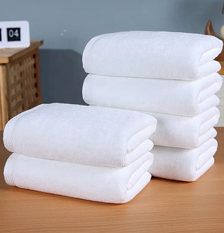 Cotton 32/2s white hotel hand towels