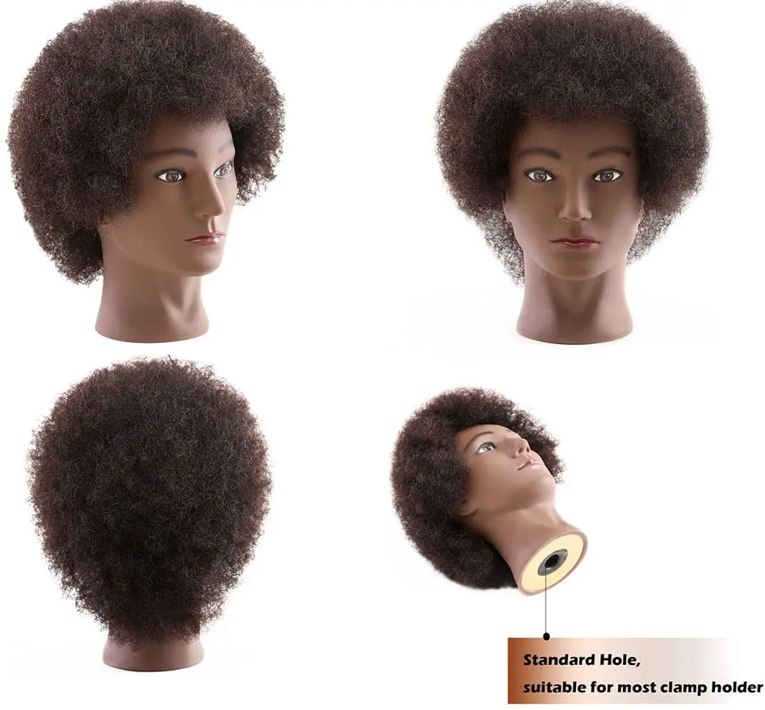 Factory wholesale Hand-woven explosion style Xiaoqu black face teaching head animal hair head model full hair practice head