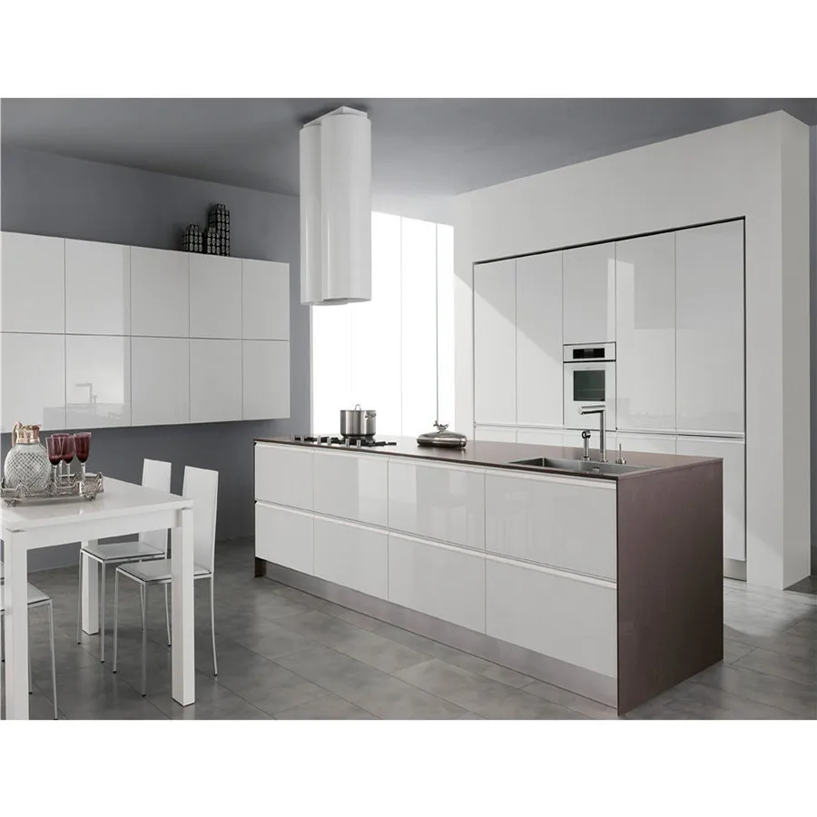Custom High Quality Modern Lacquer Finish Self Assemble White Shaker Design Kitchen Cabinets