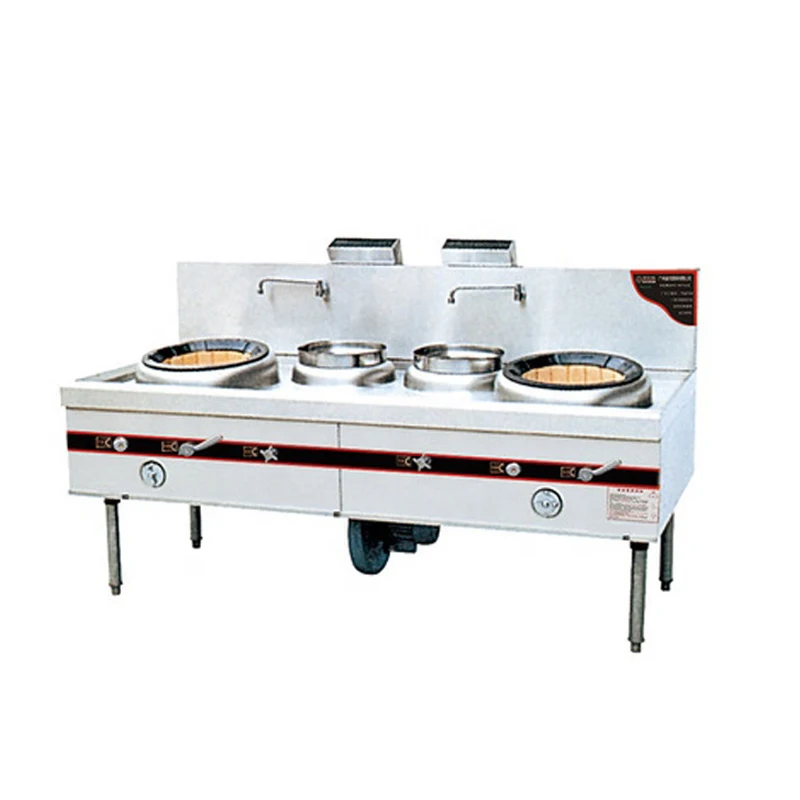 Commercial Stainless Steel Heavy Duty Gas Wok Stove Chinese Cooking Range With 2-Burner With High Quality