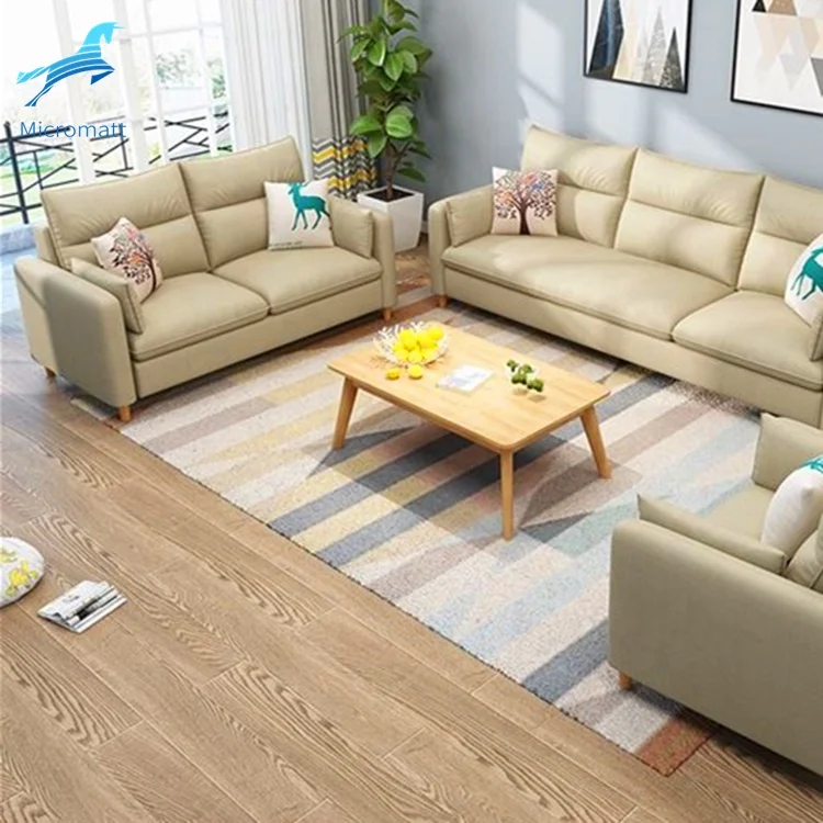 Factory Direct Supply 2020 New Style Comfortable Blue Color Living Furniture Double Wood Sofa