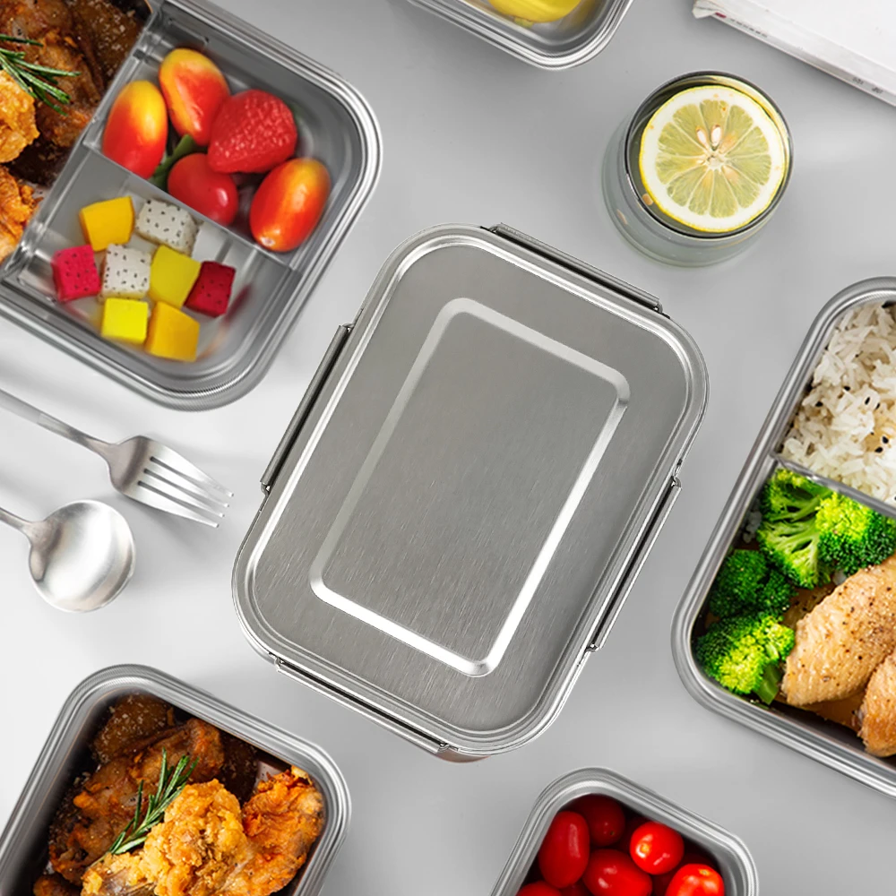 LIHONG Wholesale Stainless Steel Bread Box for Sale Metal Lunch Box Food Storage Bin Container for Kitchen