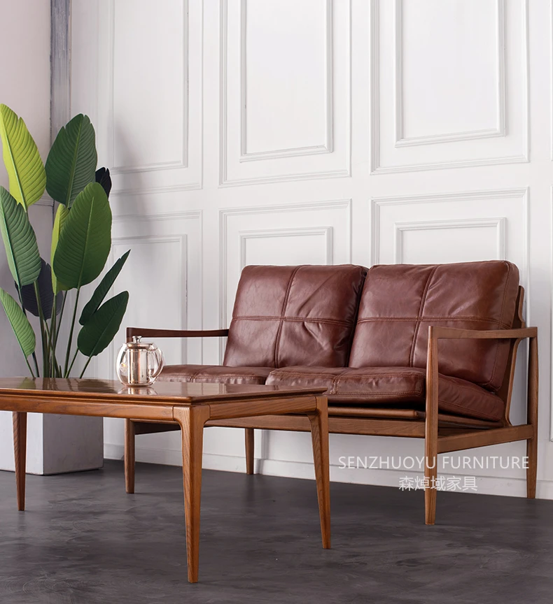 Modern living room wooden furniture solid wood square coffee table