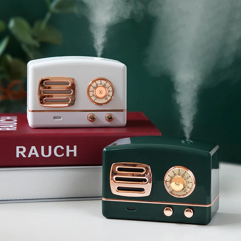 Unique Mini USB Air Retro Radio shape Humidifier with night light as gift