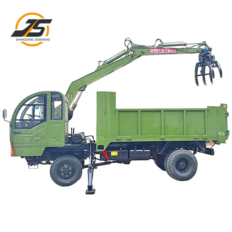 360 Degree Rotating Farm Mining Forest Integrated Machine New Condition Wood Grabbing Transportation Crane 8 Ton Rated Loading