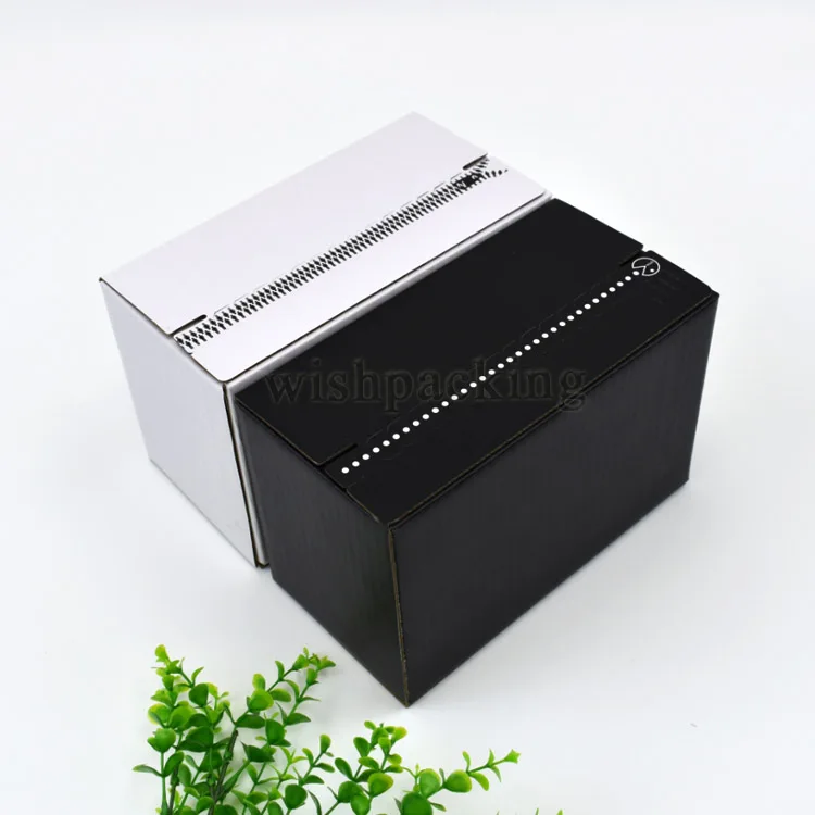 Luxury recyclable printed logo tear off zipper corrugated cartons shipping packaging supplies mailboxes