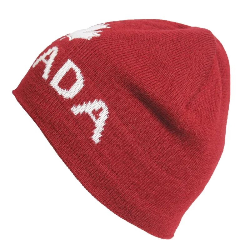 Jacquard Embroidery Canada Maple Leafs Beanie Hats