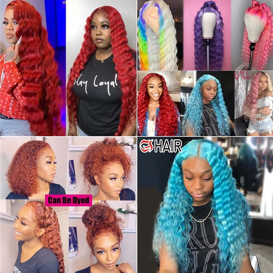 
Wholesale Deep Wave HD Full Lace Wigs Human Hair Lace Front Peruvian Virgin Hair 360 Lace Front Wigs for Black Women 