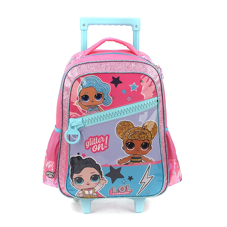 Custom Fashion Salable Cute Cartoon Girls Kids Travel School Trolley Backpack Bag
