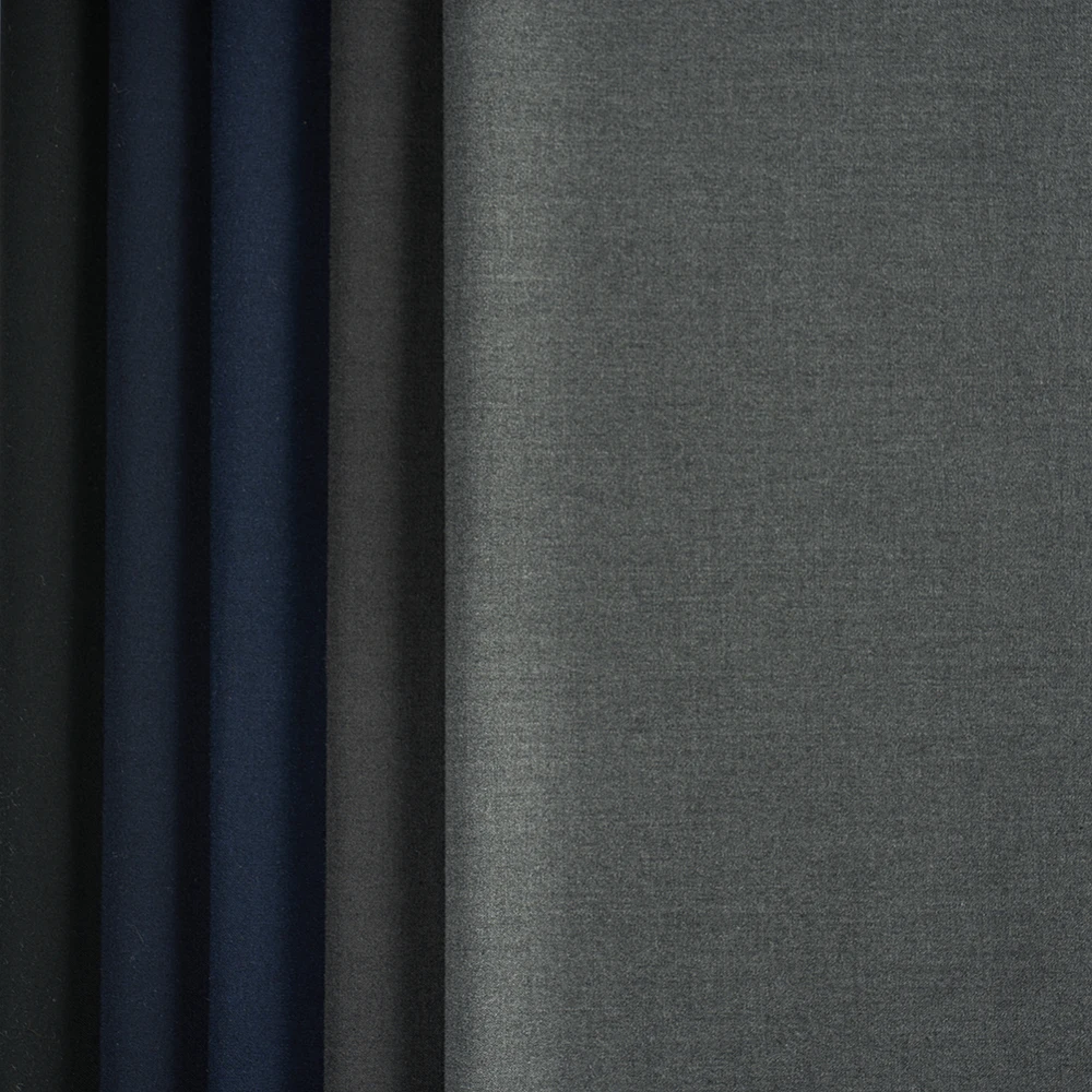 Wholesale In-Stock Plain Blue Grey TRW Fabric Wool/Polyester Blend Fabric italian suit for Man Women Suit Garment