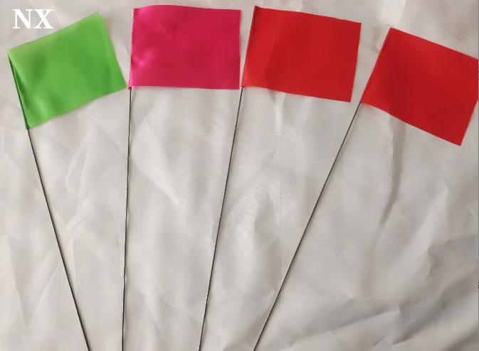 Nuoxin Factory Custom 4*5Inch irrigation Marking Landscape Lawn Flags For 15Inch Steel Wire