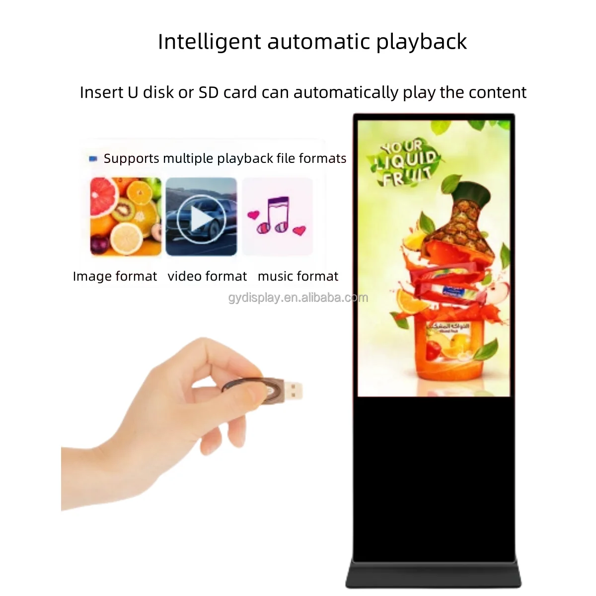 Full HD Totem Digital LCD Advertising Player vertical advertising machine