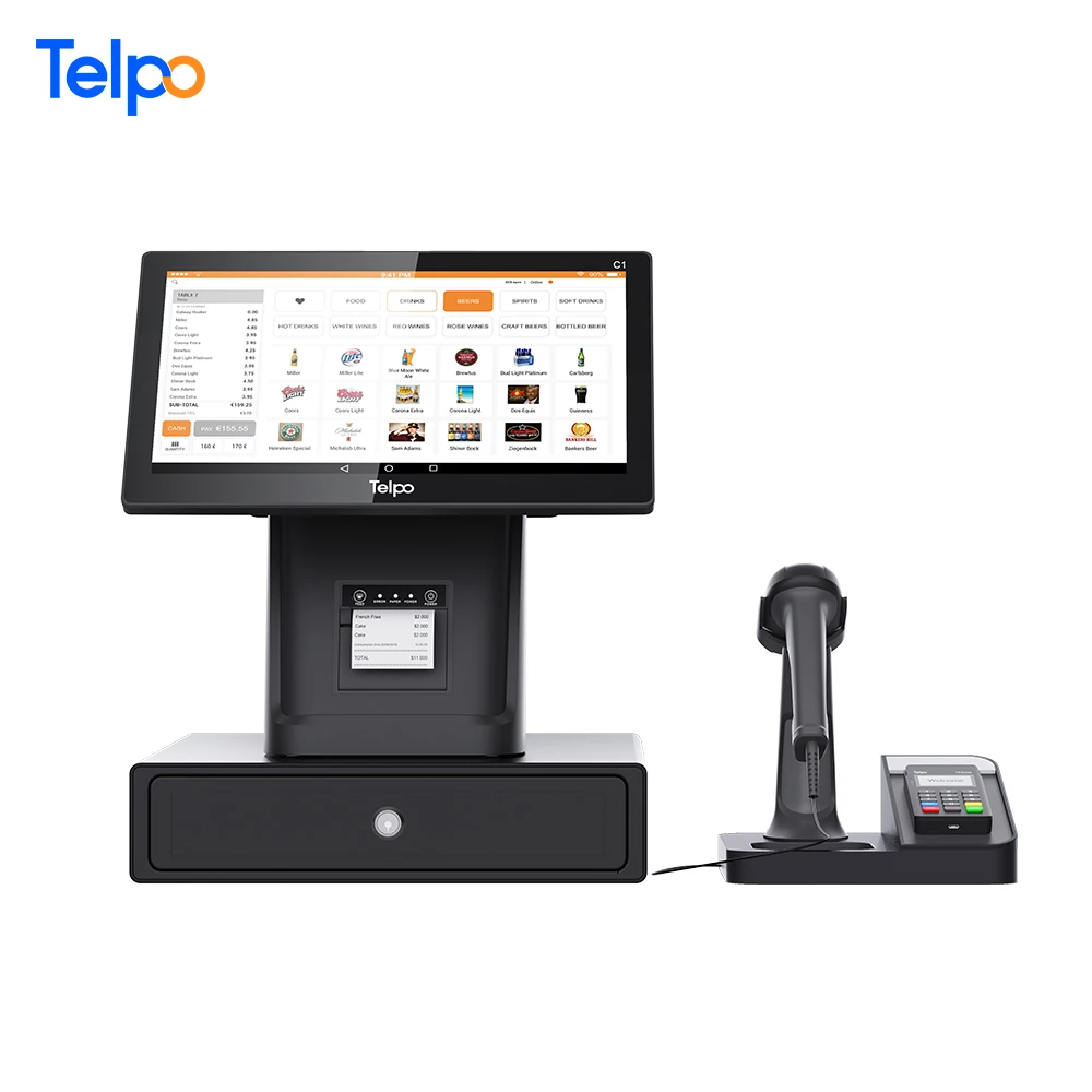 Telpo C1 все в одном POS-терминал с высокоскоростным принтером/распознаванием лица