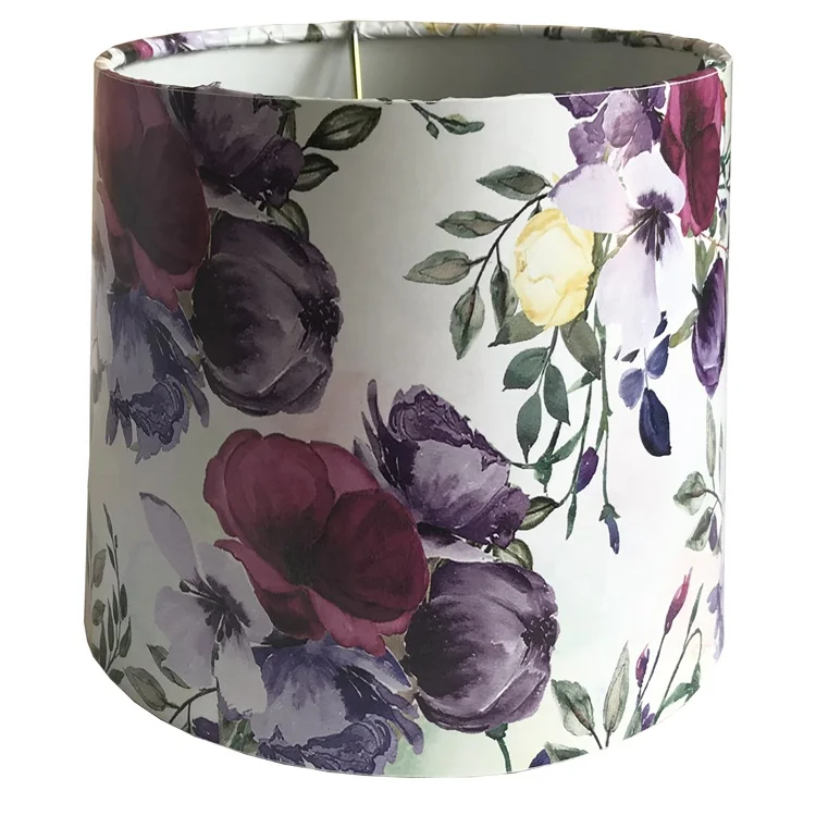 
6 Inch Lighting Parts Lampshade Custom Printed Pvc Fabric Colored Lamp Shades 