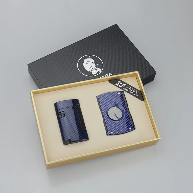 Guevara Lightweight fashion carbon fiber cigar lighter cutter accessories