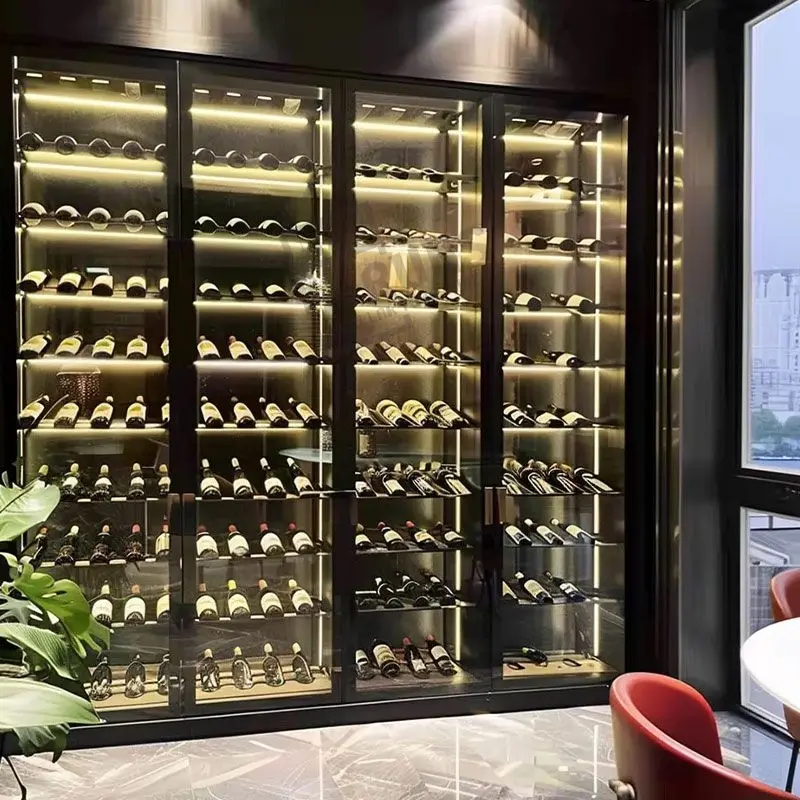 Free installation of high-end private custom stainless steel thermostatic wine cabinet with inverter compressor