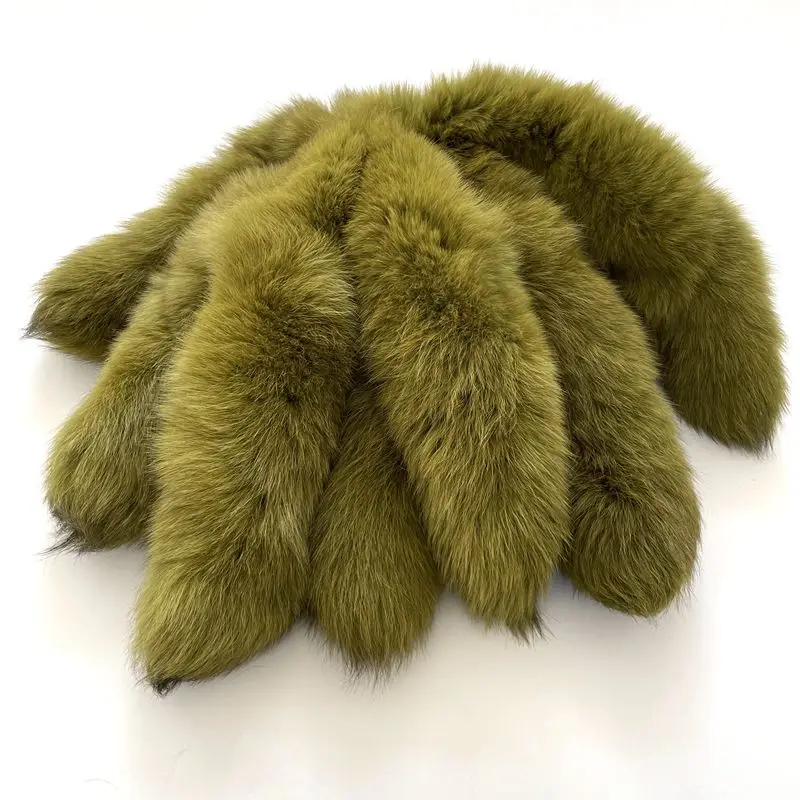 202 4Wholesale Real Fox tail 35-40CM fluffy fox tail animal fur tail decorative accessories key chainPendants