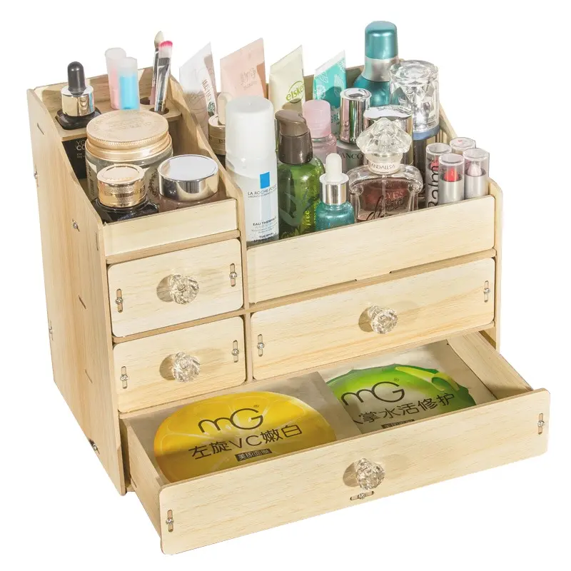 Factory Wholesale Wooden Makeup Storage Box Display