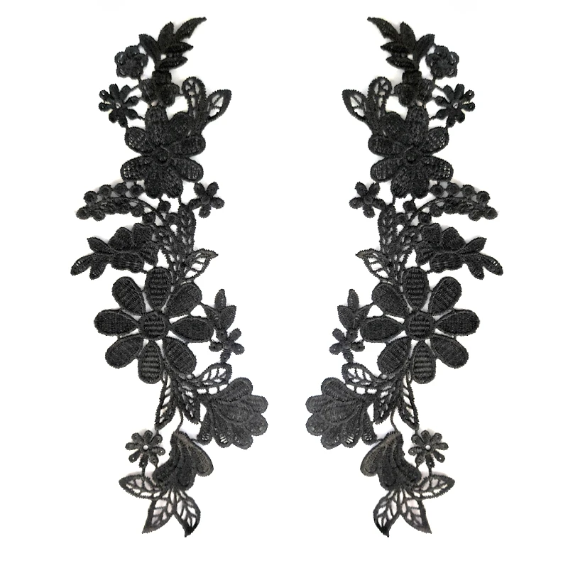 Water Soluble Lace Embroidery Pair of Symmetrical 3D Three-dimensional Hollow Piece Fashion Clothing DIY Accessories Polyester