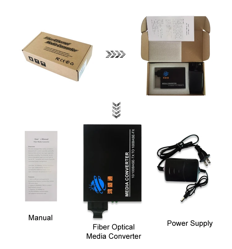 Promotion 1000M SFP Media Converter 20KM Single-mode or MultimodeSFP optical  media converter  SFP fiber optical media converter