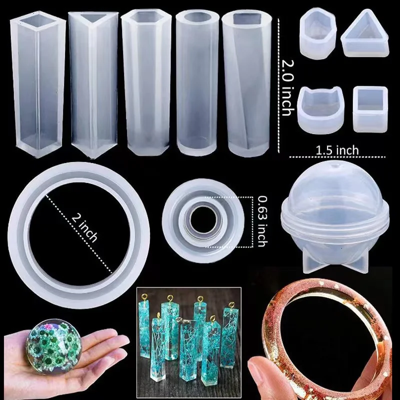 163 PCS hot sale resin mold set for decoration crystal pendant necklace Jewelry Silicone Mold kit