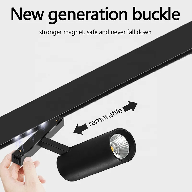 High Quality Supplier Color Adjustable Magnet Rail System Spotlight 8W 12W 18W 30W Led Magnetic Suction Track Spot Light