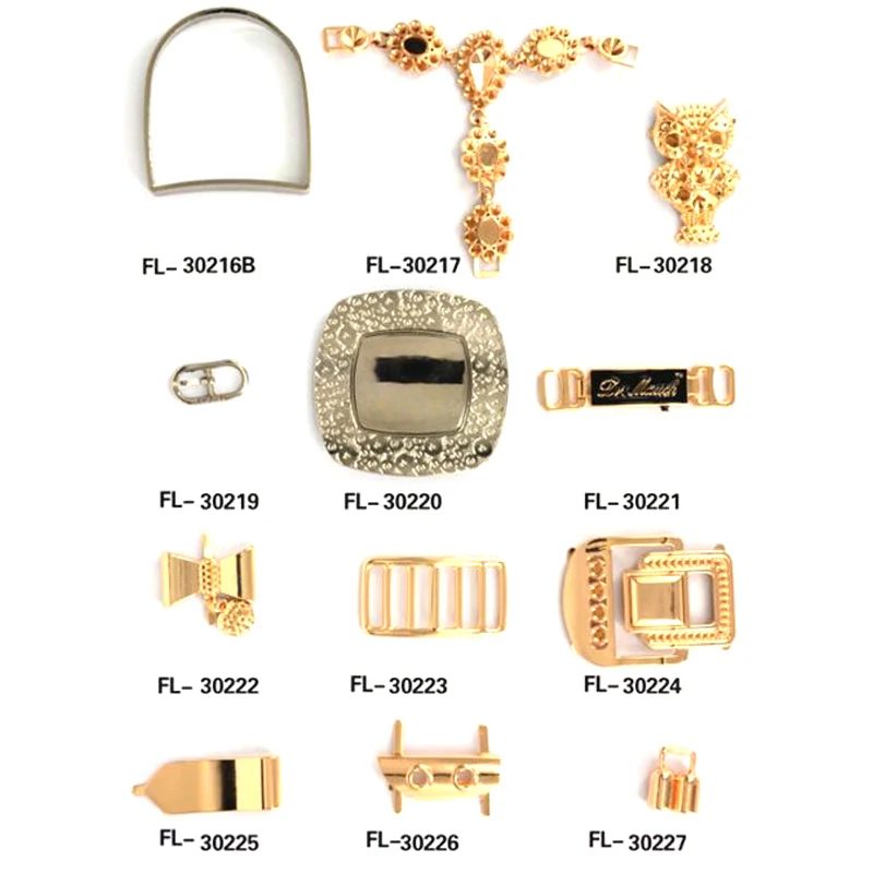 HJ Custom shoe buckle metal hardware shoes accessories/metal accessories for shoes/decorative man shoe buckle chain