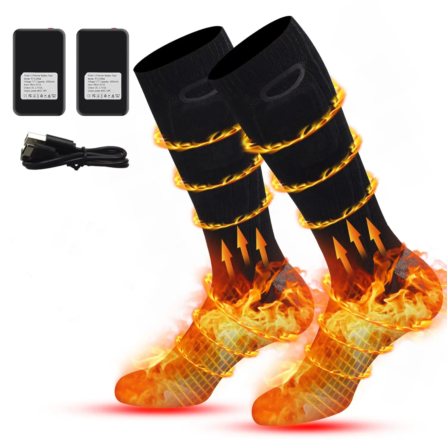 New Wholesale Heated Socks Winter Outdoor Ski Unisex 7.4V Electric Rechargeable Battery Heated Socks